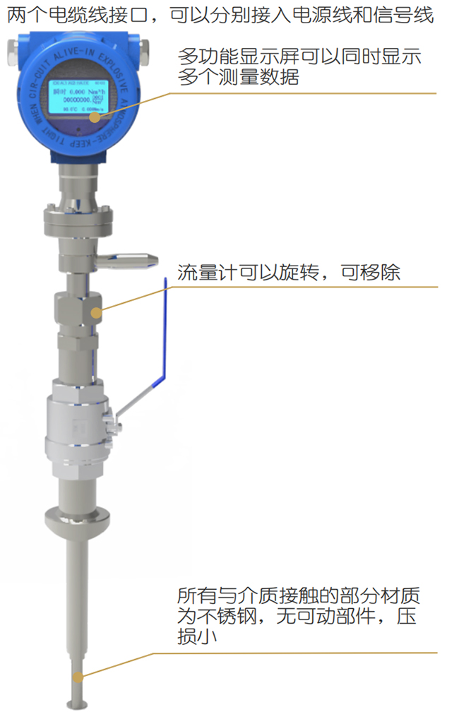 DN150熱式氣體質量流量計結構圖